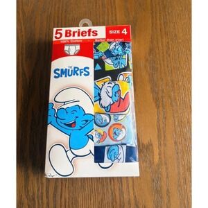Handcraft The Smurfs Boys Briefs 5-Pack 100% Cotton Underwear Size 4 Blue Multi